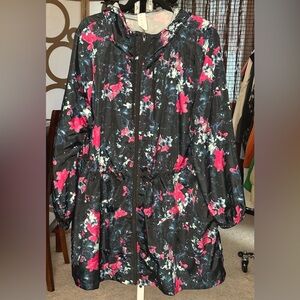 LIVI Lane Bryant Floral Windbreaker Jacket w/ Cinch Waist | 18/20
